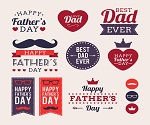 creative fathers day labels vector